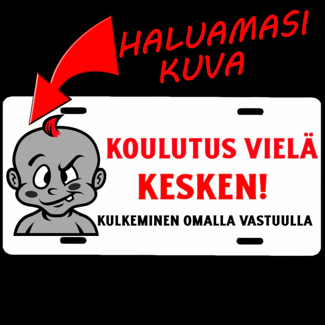 OVIKYLTTI  / REKISTERIKILPI - KOULUTUS KESKEN (OMALLA KUVALLA)