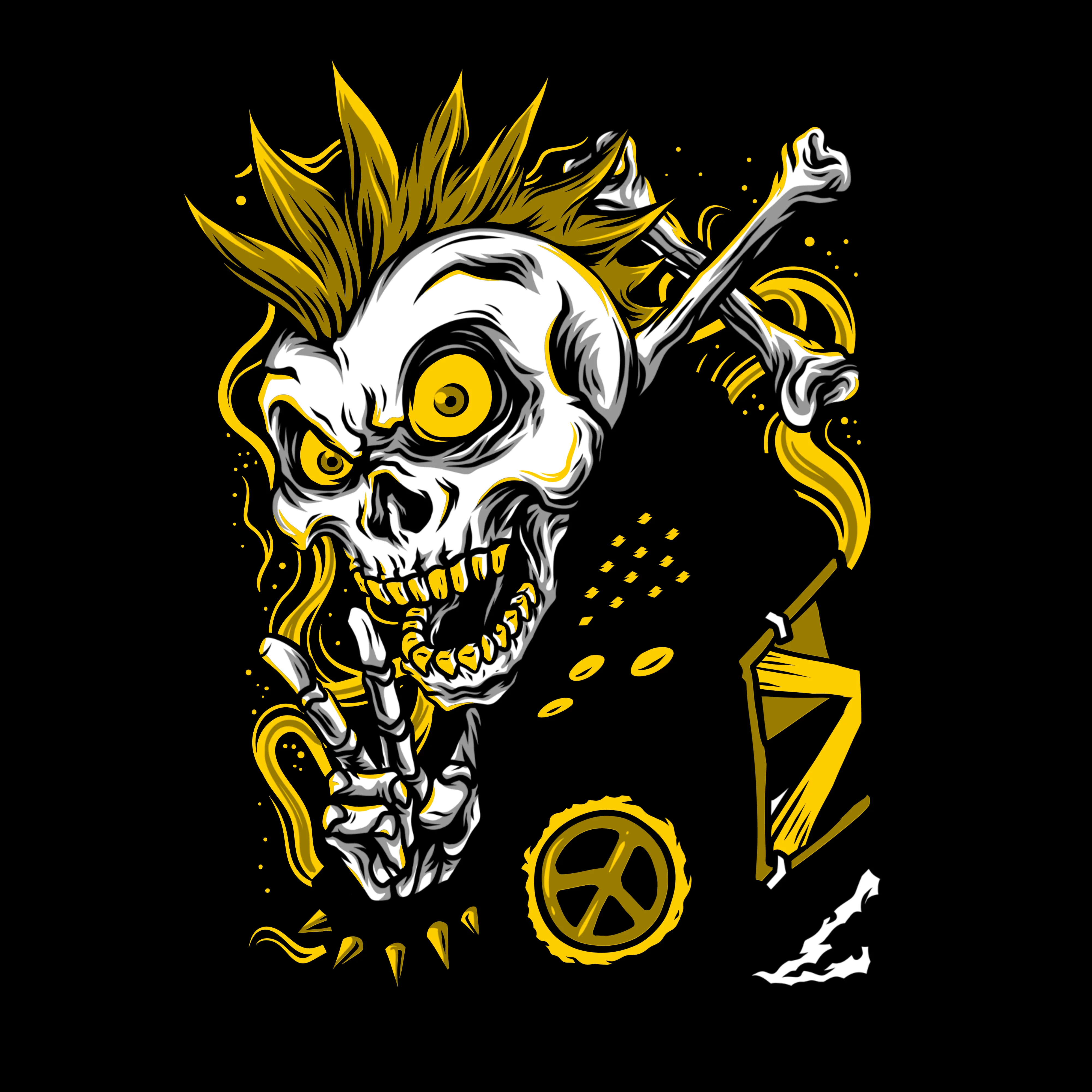 PAITAKUVA - PUNK SKULL (2869)