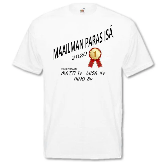 PERSONOITU T-PAITA MAAILMAN PARAS ISÄ valkoinen - Image 2