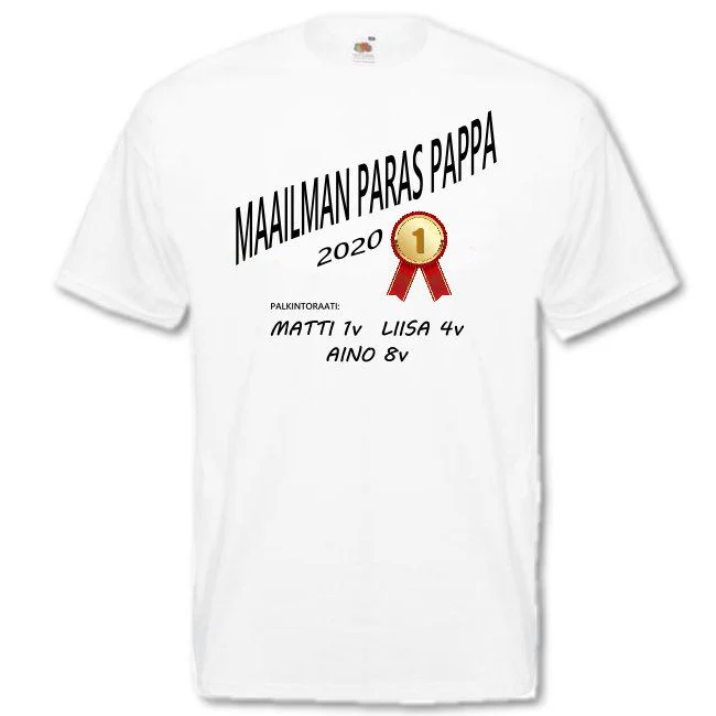 PERSONOITU T-PAITA MAAILMAN PARAS PAPPA valkoinen - Image 2
