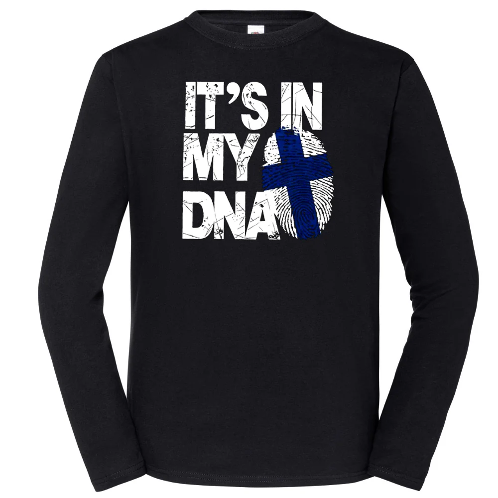 PITKÄHIHAINEN T-PAITA musta - SUOMI DNA (3052)