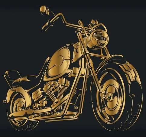 PITKÄHIHAINEN T-PAITA MUSTA - GOLD BIKER (3246) - Image 2