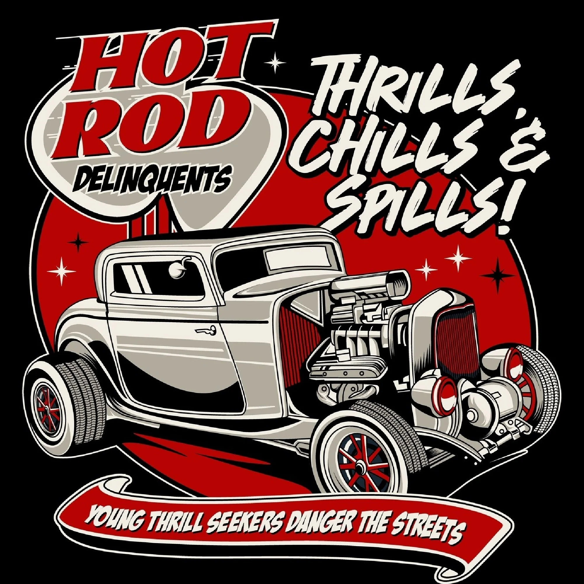 T-PAITA MUSTA - Hot Rod delinquents (00 844) - Image 2