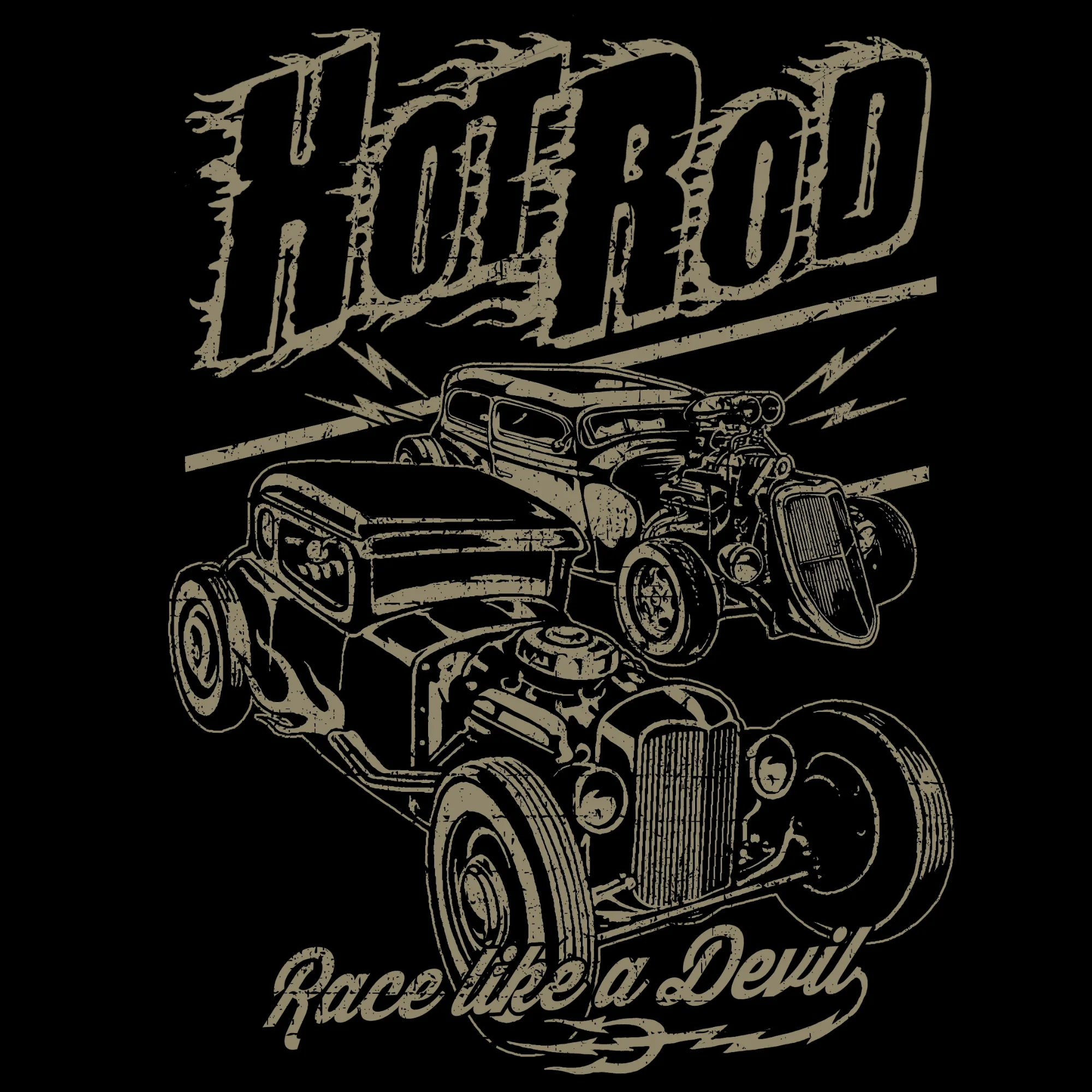 T-PAITA MUSTA - Hot Rod race like a devil (3278) - Image 2