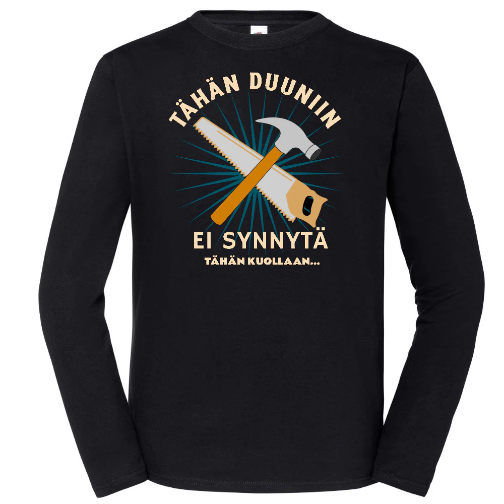 PITKÄHIHAINEN T-PAITA MUSTA - TÄHÄN DUUNIIN - TIMPURI (3166)
