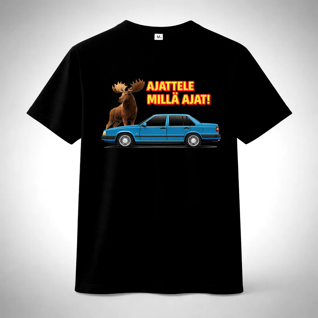 RETRO CAR T-PAITA - AJATTELE MILLĂ AJAT (00 2041U)