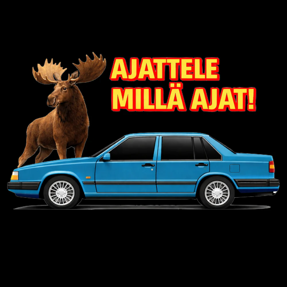 RETRO CAR HUPPARI MUSTA - AJATTELE MILLÄ AJAT (00 2041U) - Image 2