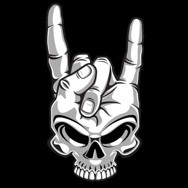 ROKKI HUPPARI MUSTA - SKULL FINGERS (00 1101) - Image 2