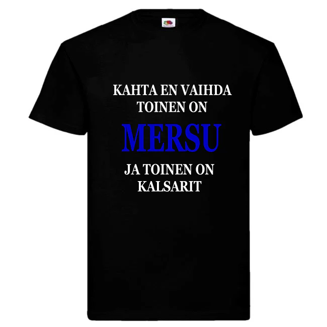 T-PAITA MUSTA - KAHTA EN VAIHDA MERSUA JA KALSAREITA (00 1954)