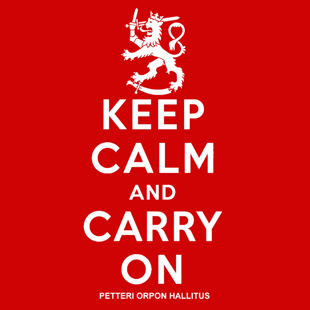 T-PAITA - KEEP CALM and CARRY ON PETTERI ORPON HALLITUS  (00 843) - Image 2