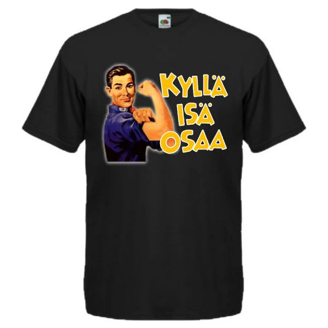 T- PAITA KYLLĂ ISĂ OSAA RETRO MUSTA (00 1566)
