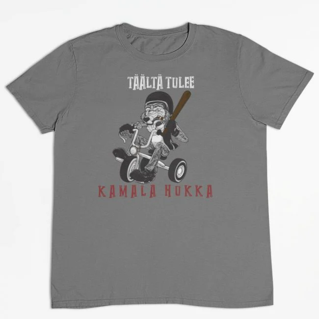 T-PAITA Light Graphite - TÄÄLTÄ TULEE KAMALA HUKKA - KAMALA LUONNE (00 766)