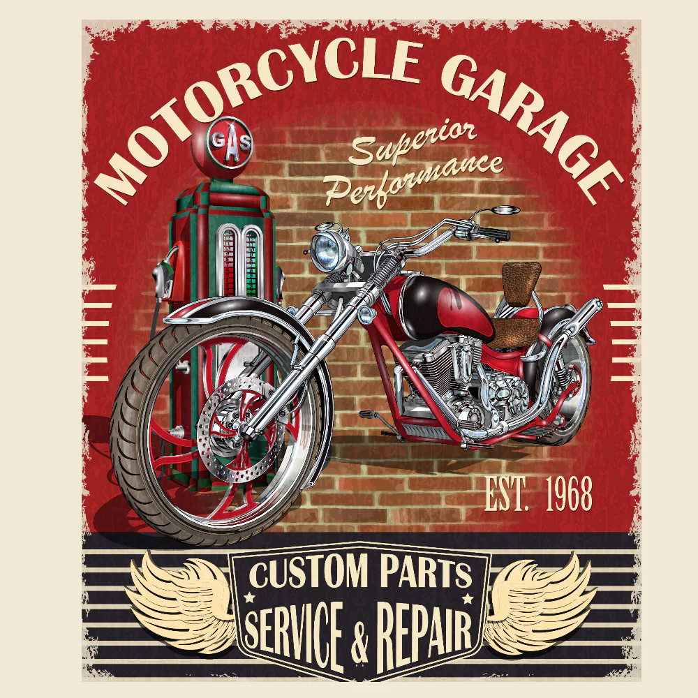 T-PAITA LUONNONVALKOINEN - MOTORCYCLE GARAGE (00 2833) - Image 2