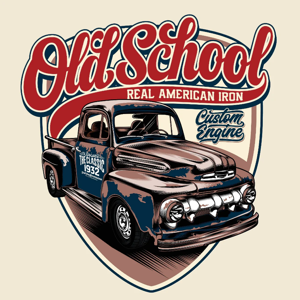 T-PAITA LUONNONVALKOINEN - OLD SCHOOL REAL AMERICAN IRON (00 2835) - Image 2