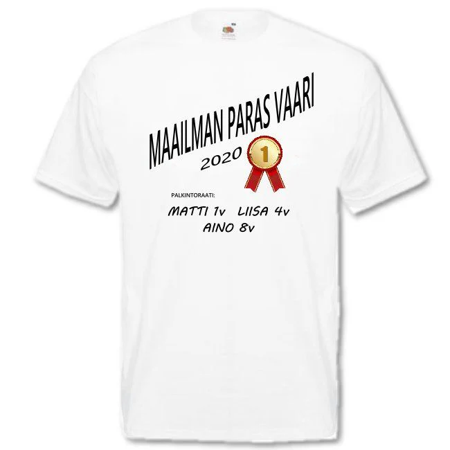 PERSONOITU T-PAITA MAAILMAN PARAS VAARI valkoinen - Image 2