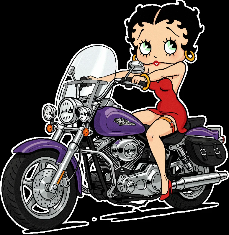 T-PAITA MUSTA - BIKER BETTY (4010) - Image 2