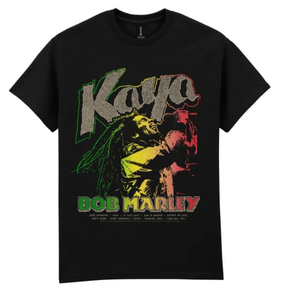 T-PAITA musta - Bob Marley Kaya