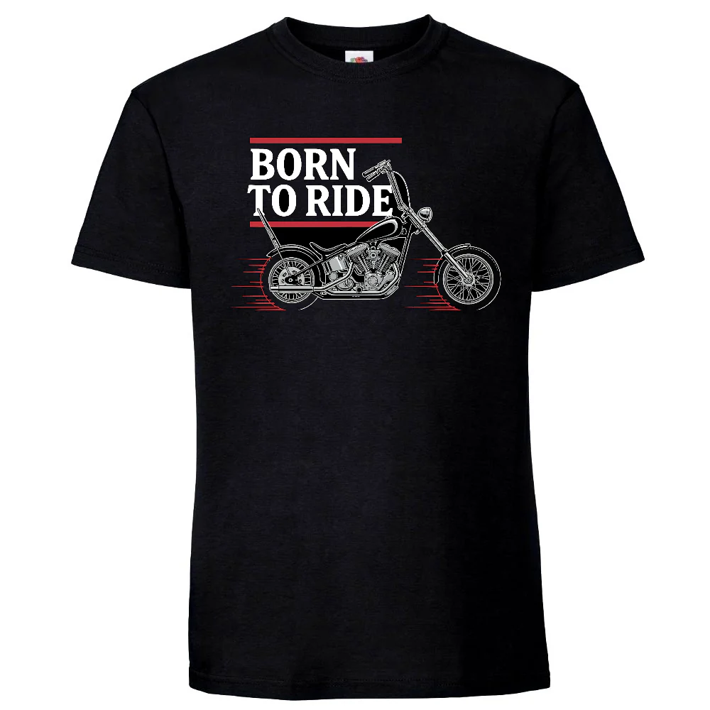 T-PAITA MUSTA - BORN TO RIDE BIKER (00 747)