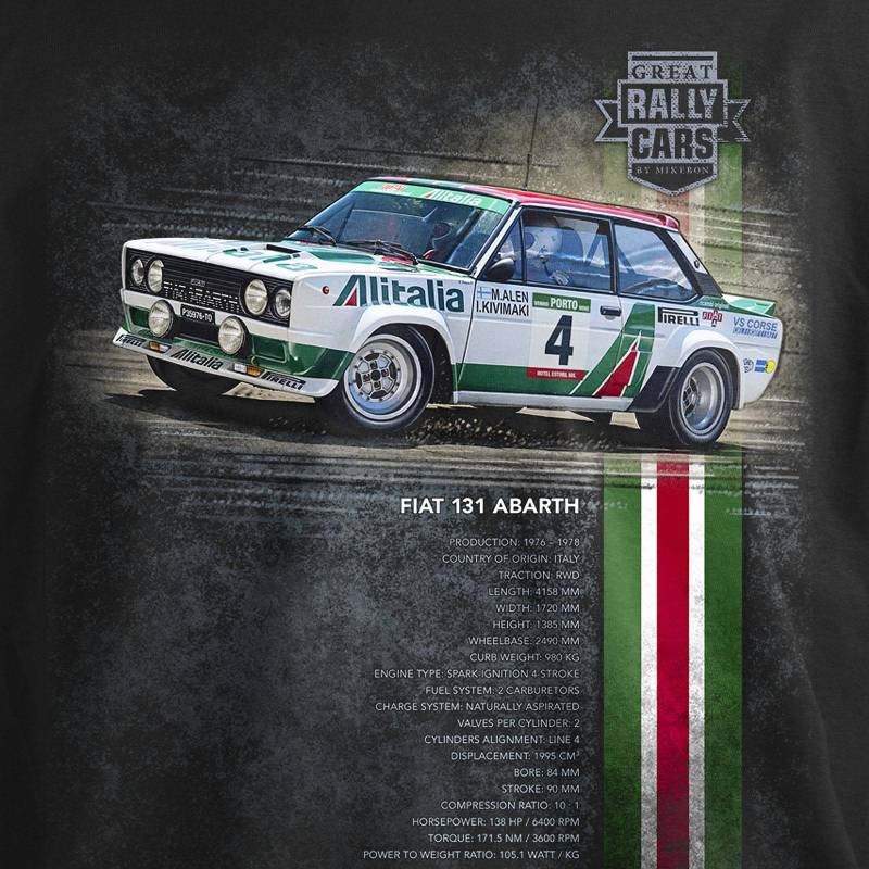 T-PAITA RALLI musta - DC Fiat 131 Abarth - Image 2