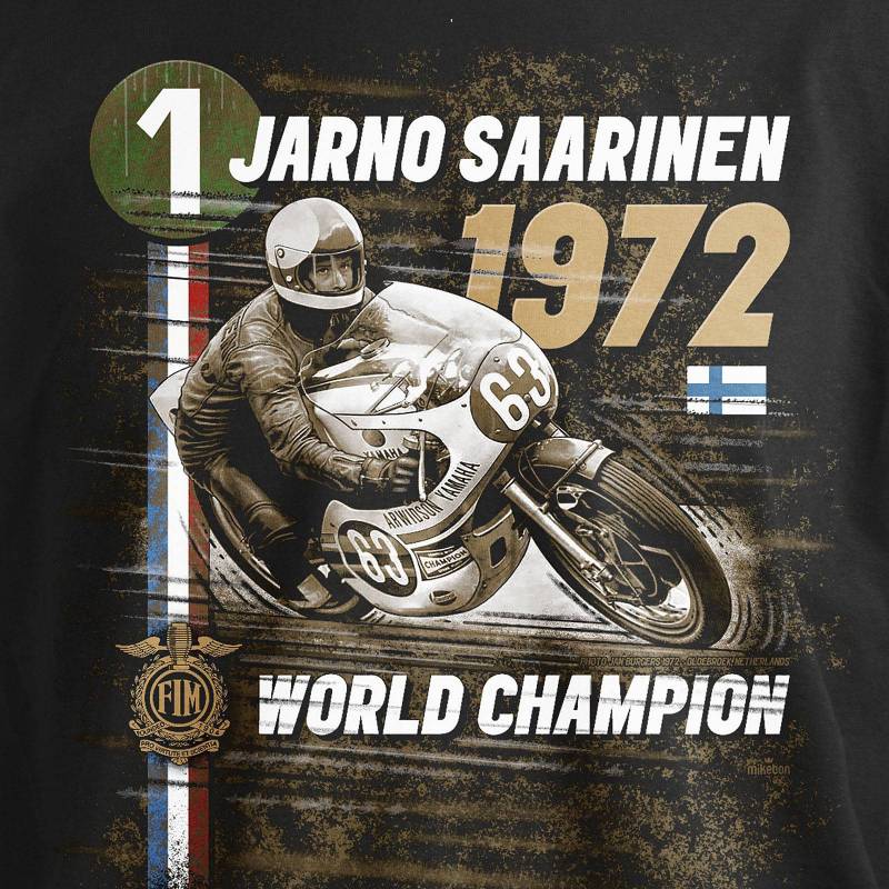 T-PAITA MUSTA - DC BIKER Jarno Saarinen 1972 - Image 2