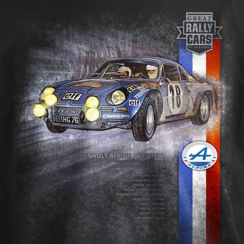 T-PAITA RALLI musta - DC Renault Alpine - Image 2