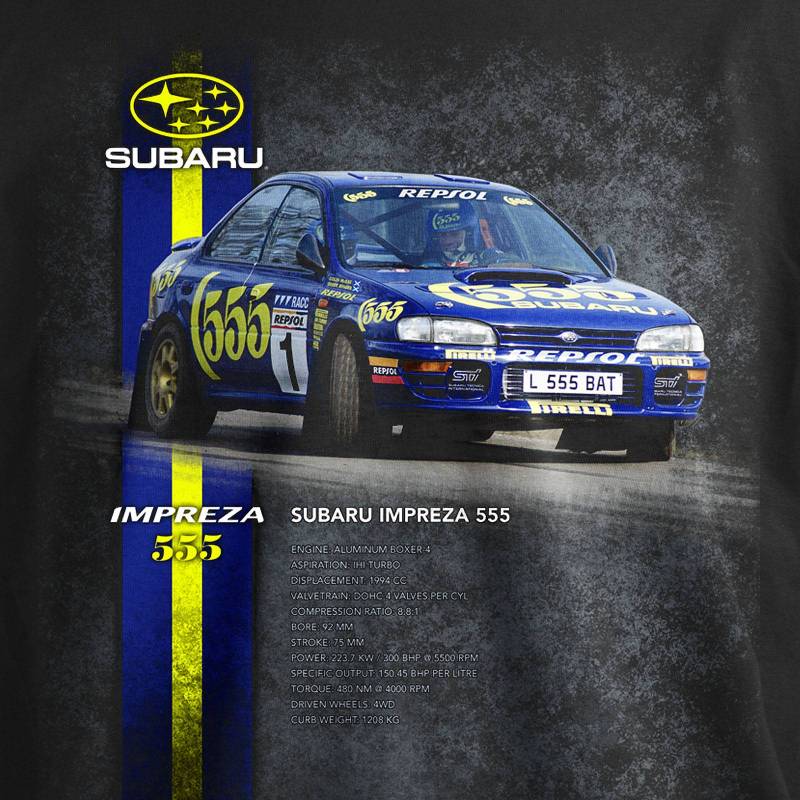 T-PAITA RALLI musta - DC Subaru Impreza 555 - Image 2