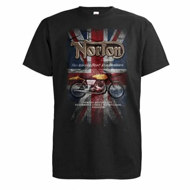 T-PAITA MUSTA - DC BIKER Vintage Norton