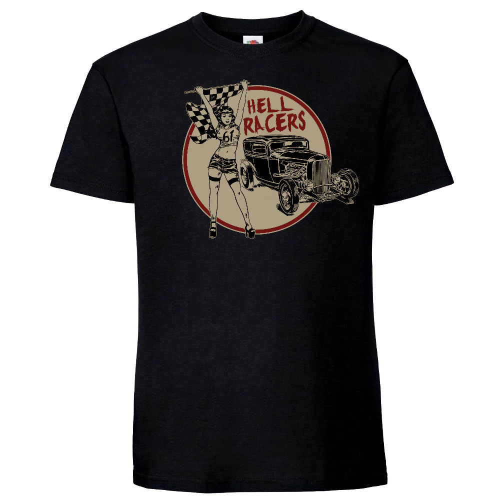 T-PAITA MUSTA - HELL RACERS (3051)