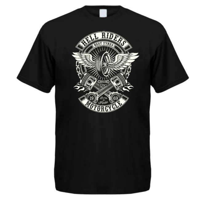 CUSTOM T-PAITA musta - HELL RIDERS (00 2825) - Image 2
