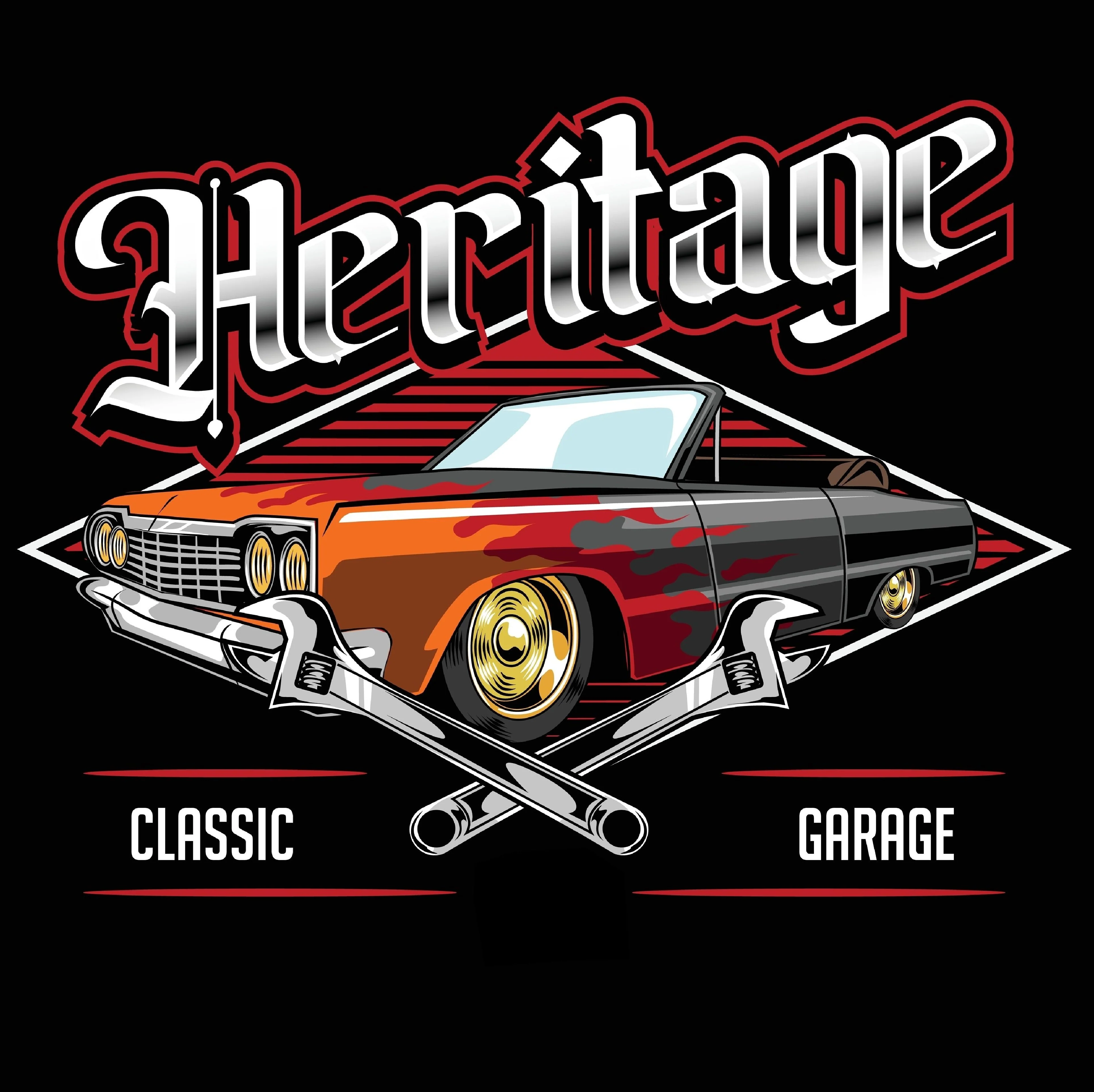 T-PAITA MUSTA - HERITAGE CLASSIC GARAGE (00 828) - Image 2