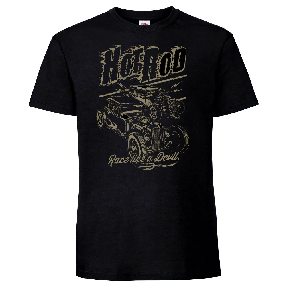 T-PAITA MUSTA - Hot Rod race like a devil (3278)