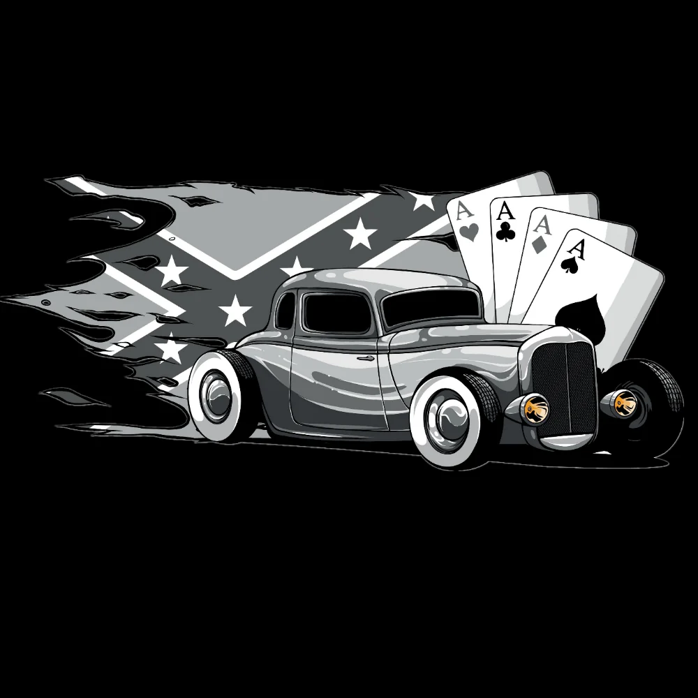 T-PAITA MUSTA - HOT RODS AND CARDS (00 2836) - Image 2