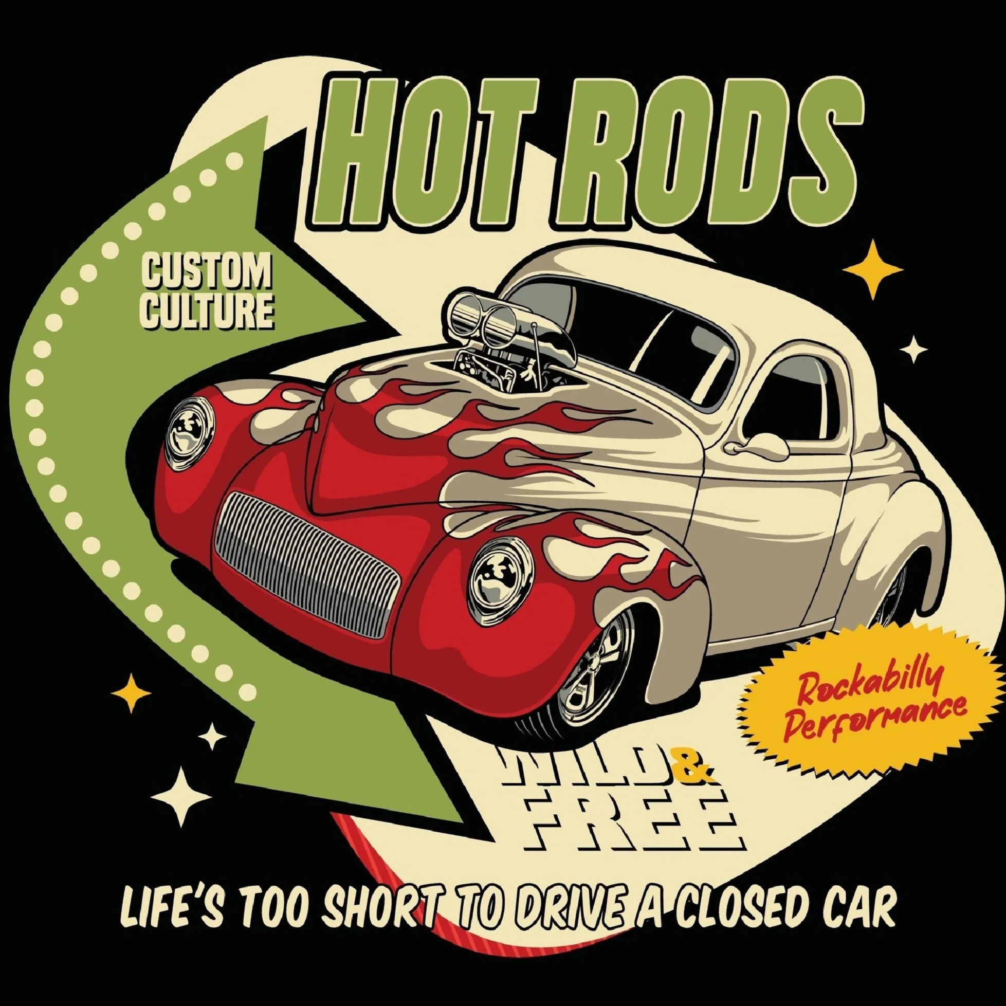 T-PAITA MUSTA - HOT RODS CUSTOM CULTURE - Image 2