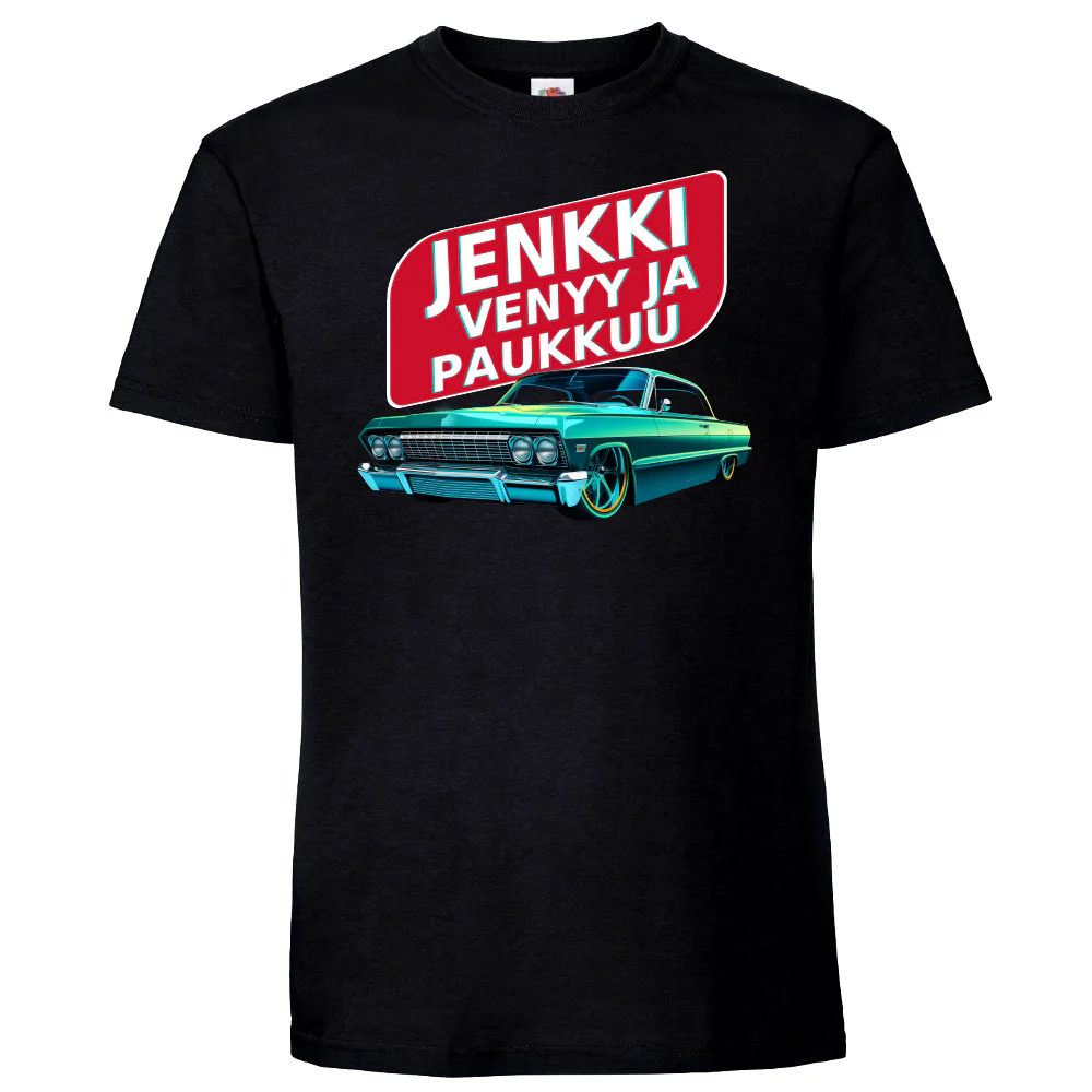 T-PAITA MUSTA - JENKKI VENYY JA PAUKKUU (00 496) - Image 2