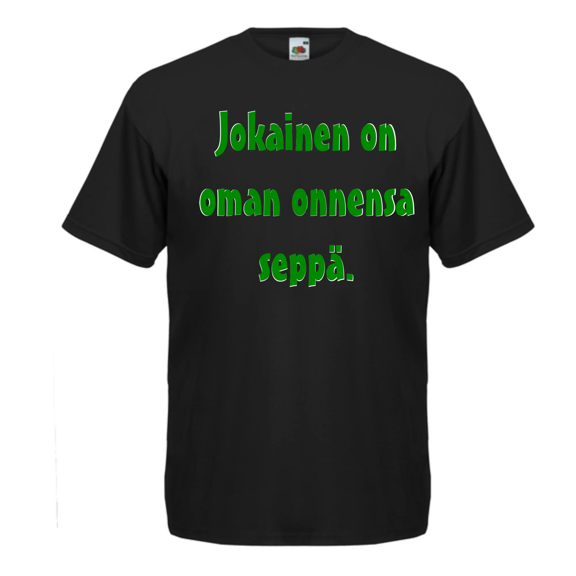 T-PAITA musta - Jokainen on oman onnensa seppä. (5046)