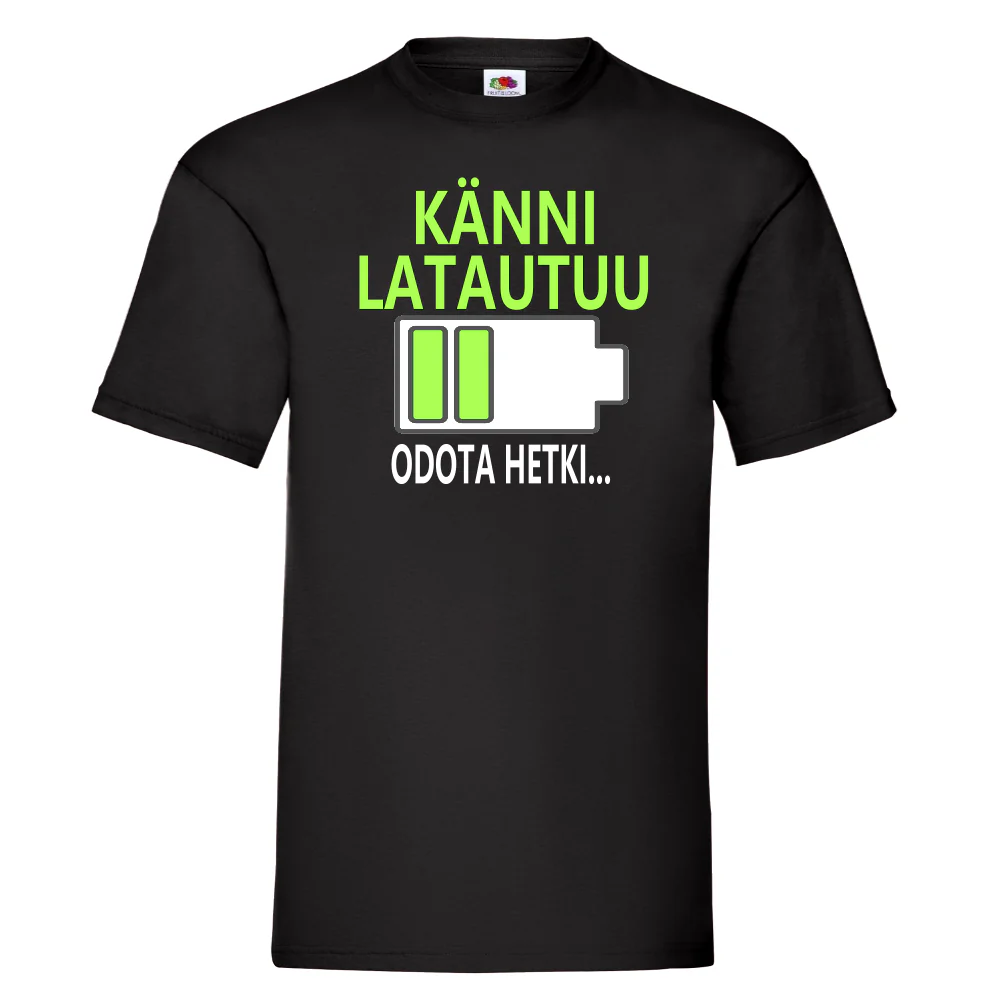 T-PAITA MUSTA - KÄNNI LATAUTUU - KAMALA LUONNE (2882)