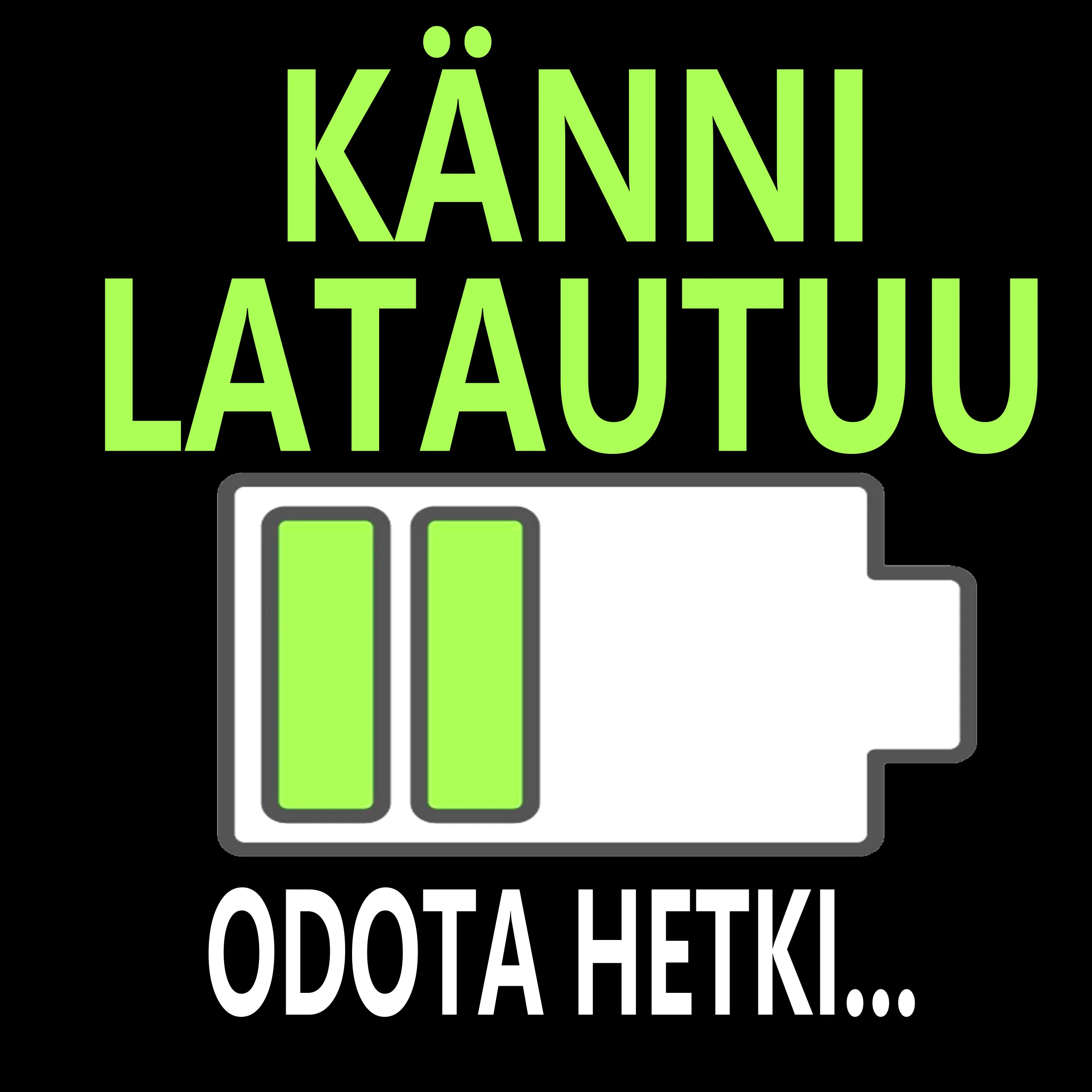 T-PAITA MUSTA - KÄNNI LATAUTUU - KAMALA LUONNE (2882) - Image 2