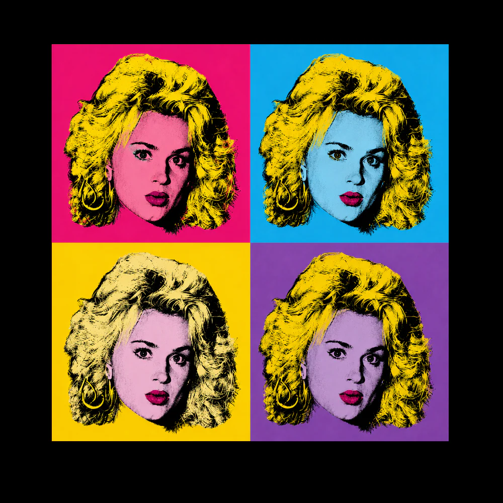 T-PAITA MUSTA - KIKKA POP ART (00 830) - Image 2