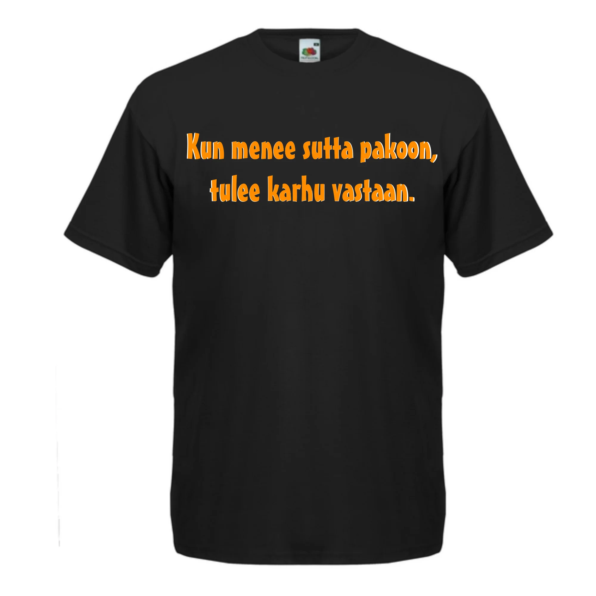 T-PAITA musta -  Kun menee sutta pakoon, tulee karhu vastaan. (5036)