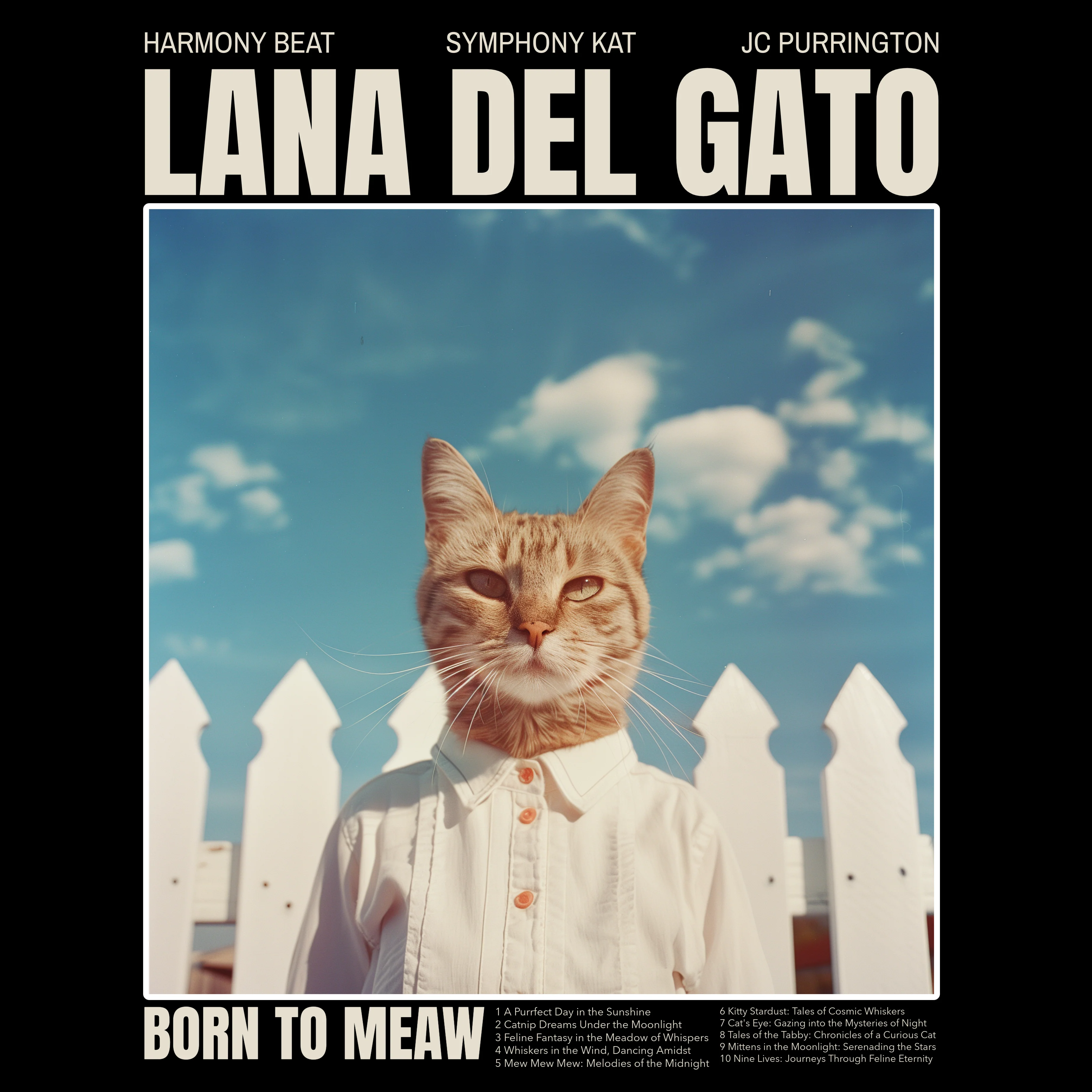KISSABÄNDI T-PAITA MUSTA - LANA DEL GATO (2933) - Image 2
