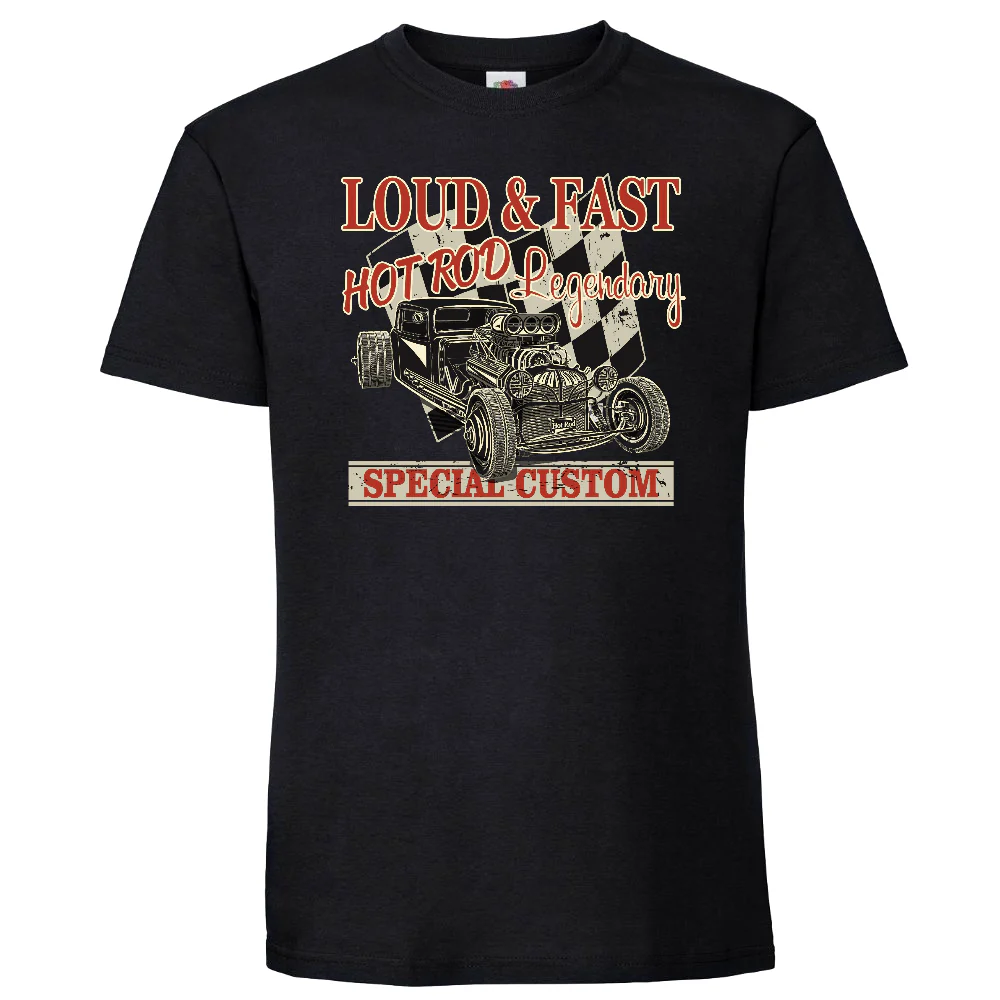 T-PAITA MUSTA - LOUD & FAST (00 1444)