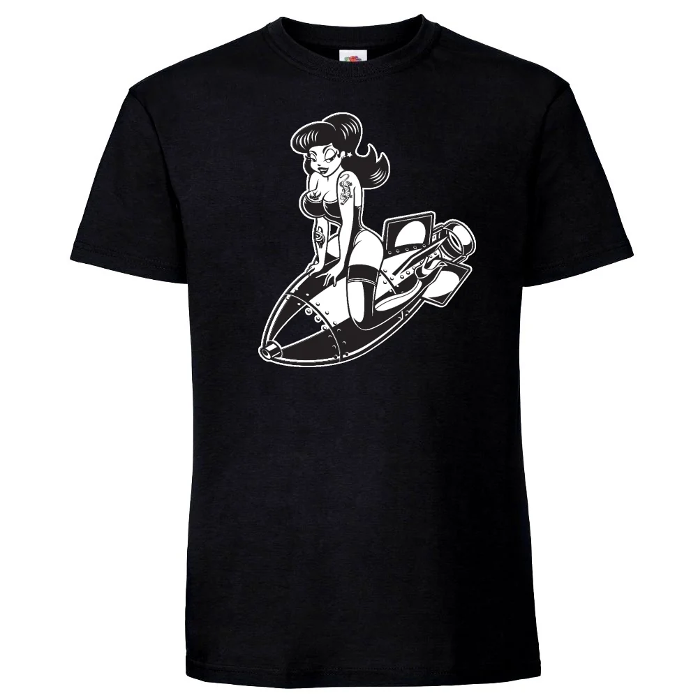 T-PAITA MUSTA - PINUP RIDING (3088)