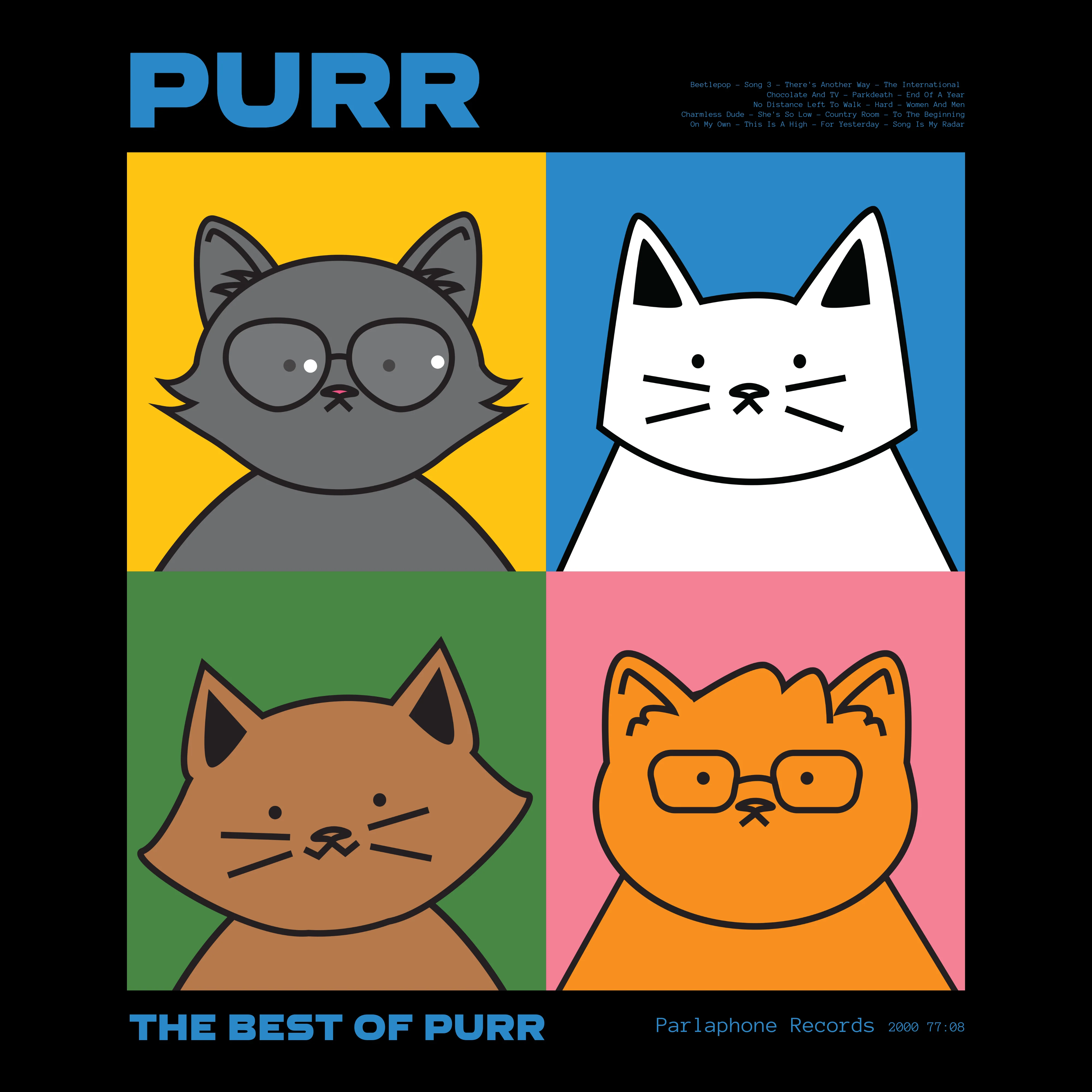 KISSABÄNDI T-PAITA MUSTA - PURR (2944) - Image 2