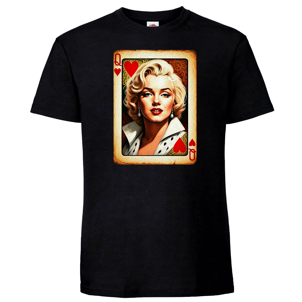 T-PAITA musta - Queen of Hearts (3211)