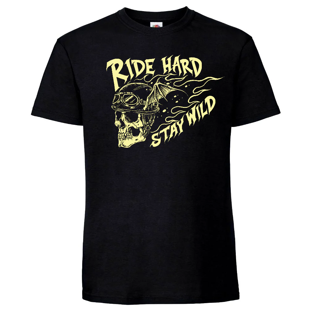 T-PAITA MUSTA - Ride Hard Stay Wild (4011)