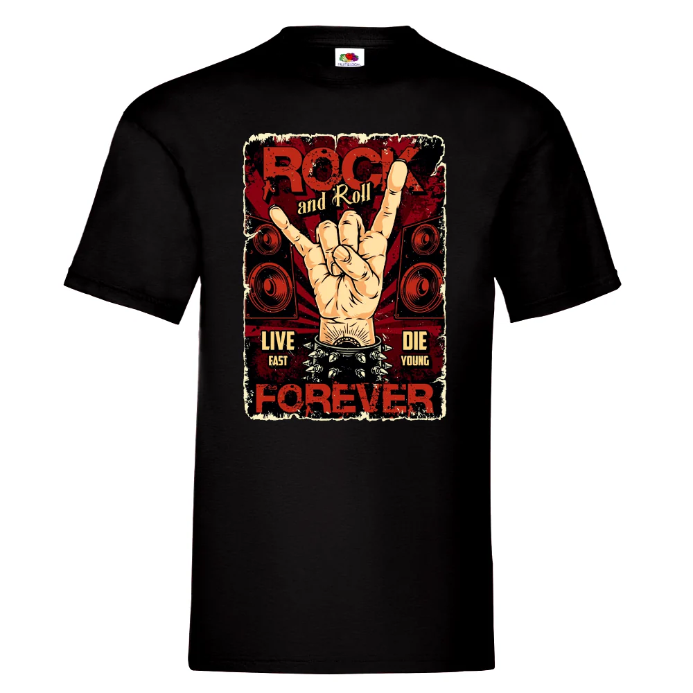 T-PAITA musta - ROCK AND ROLL (00 404)