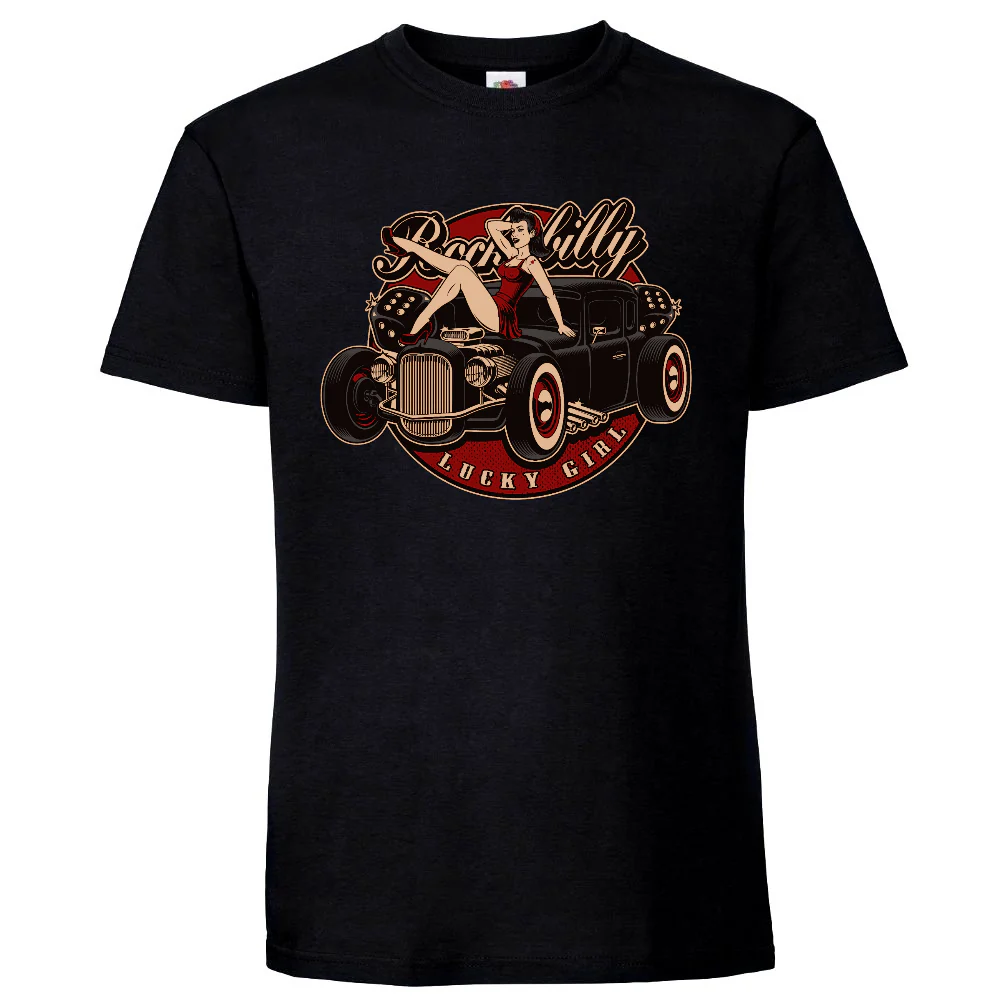 T-PAITA MUSTA - Rockabilly Lucky Girl (4017)