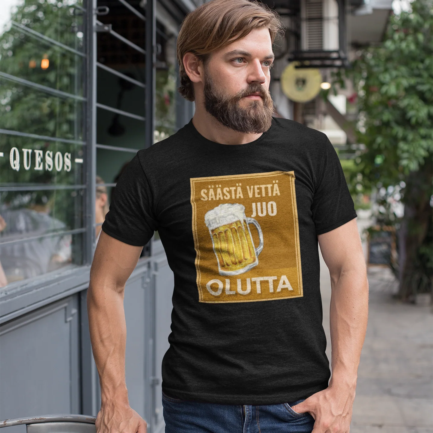 T-PAITA MUSTA - SĂĂSTĂ VETTĂ JUO OLUTTA (00 152)
