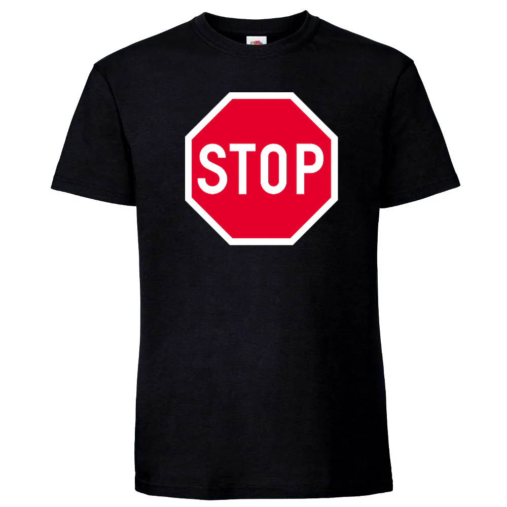 T-PAITA MUSTA - STOP (00 792) - Image 2