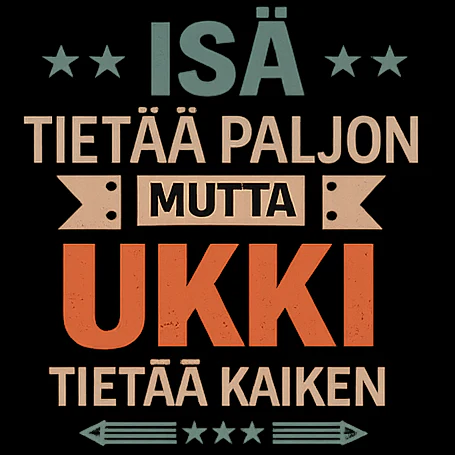 T-PAITA musta - UKKI TIETĂĂ KAIKEN (3242) - Image 2